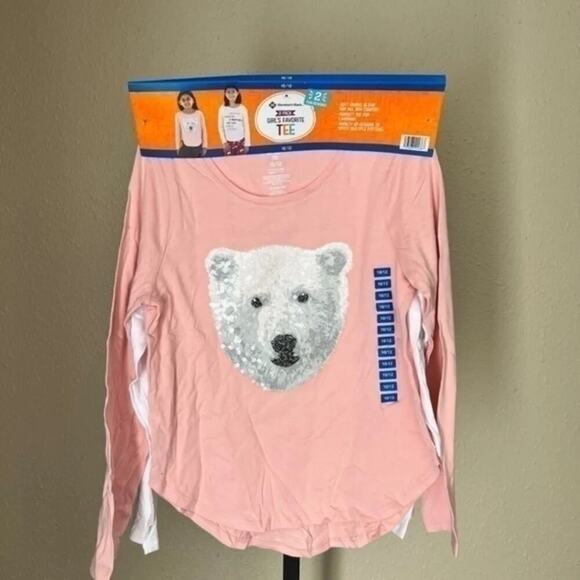 Member’s Mark Long Sleeve Holiday T-Shirt set of 2 – Little Girls Size 10/12 NEW - Picture 6 of 6